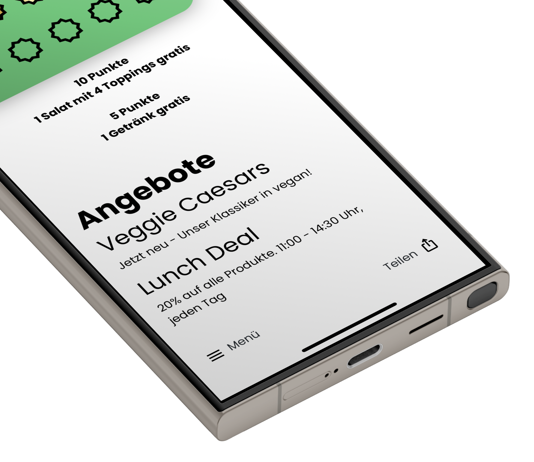 Beispielbild Stempelkarte mit Angeboten