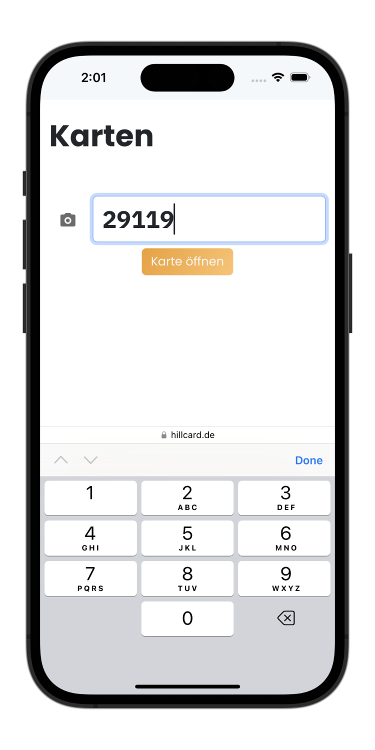 Erfassung der Kundennummer